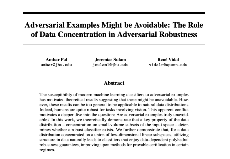 Adversarial Examples Might be Avoidable: The Role of Data Concentration in Adversarial Robustness